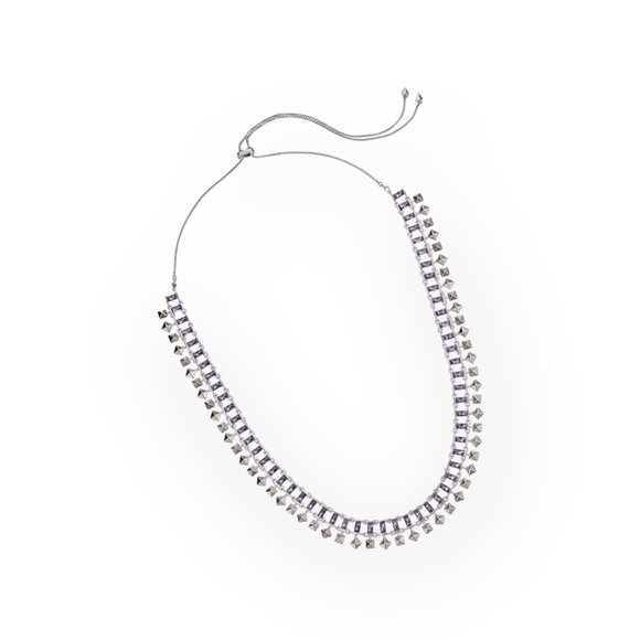 new Kendra Scott® ᪥ Oscar Crystal Collar Stunning Statement Necklace ᪥ Lilac Mix - Picture 3 of 14